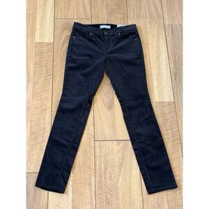Women's LOFT Modern Skinny Jeans Solid Shiny Black Size OP 25